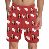 FacePajamas Pajama Shorts S Custom Face Men's Pajama Shorts Personalized Love Heart Sleepwear Shorts
