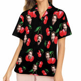 FacePajamas Pajama Tops S Custom Face Pajama Top Red Cherry Loungewear for Women