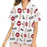 FacePajamas Pajama Tops S Custom Face Pajama Top Red Lips Loungewear for Women