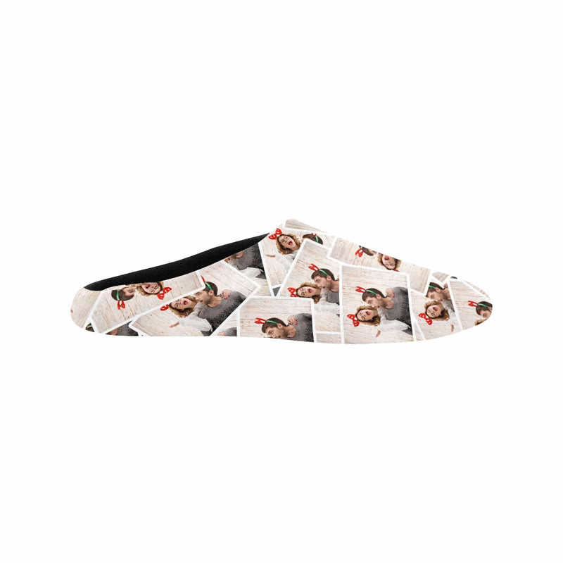 FacePajamas Slippers Seamless Custom Couple Photo All Over Print Personalized Non-Slip Cotton Slippers For Couple Girlfriend Boyfriend