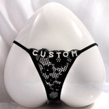 FacePajamas Women Underwear-1YN-SMT Sexy Customized Name Crystal Letter Lace Panties Women Underwear Briefs Thong Transparent Lingerie G string Intimates Girls Gift(DHL is not supported)