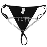 FacePajamas Women Underwear-1YN-SMT Sliver letters / Black Custom Name Waist Chain for Women Personalized Stainless Steel Metal Letters Chain Body Jewelry Bikini Thong Sexy Party Gift(DHL is not supported)