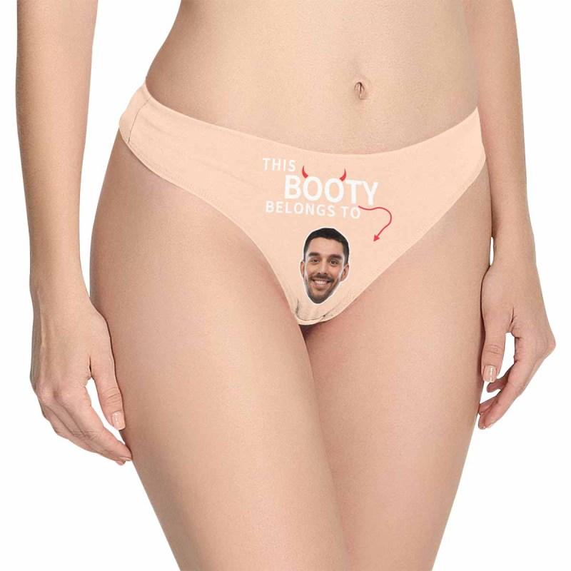FacePajamas Mix Women Underwear Thong / Flesh / XS Custom Women's Underwear Design Your Image Personalized Intimate Apparel Photo Booty Thongs Panties For Valentine's Day Gift