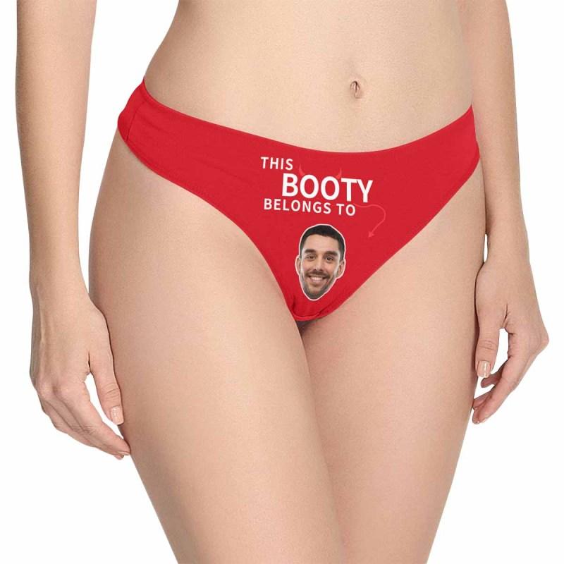 FacePajamas Mix Women Underwear Thong / Red / XS Custom Women's Underwear Design Your Image Personalized Intimate Apparel Photo Booty Thongs Panties For Valentine's Day Gift