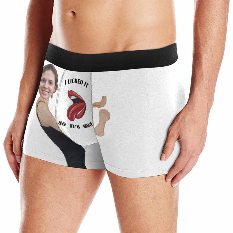 FacePajamas Men Underwear White / Face / XS Custom Face Boxers Underwear Embrace Sexy Lips Personalized Men's All-Over Print Boxer Briefs Underwear For Valentine's Day Gift