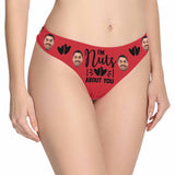 FacePajamas Women Underwear XS / Red Personalized Face Underwear for Her Custom I¡®m Nuts About You Lingerie Women's Classic Thong Valentine's Gift