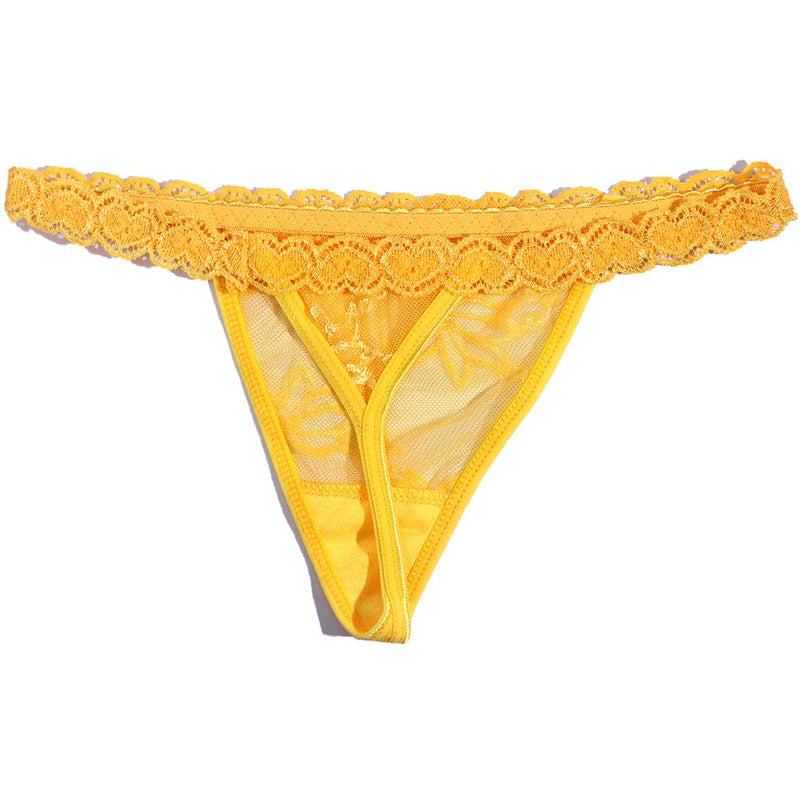 FacePajamas Women Underwear-1YN-SMT Yellow Personality Cute Sexy Custom Name Letter Women Lace Panties G String Briefs Mesh Thong Low Waist Intimates Gift(DHL is not supported)