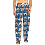 YesCustom Pajama Pants& Bandana-2ML-SDS Blue / S Christmas Flash Sale-Custom Dog Face Slumber Party Unisex Long Pajama Pants Best Christmas Gifts for Pet Lovers