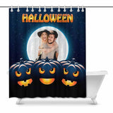 YesCustom Shower Curtain One Size Custom Photo Halloween Pumpkin Shower Curtain 66" x72"