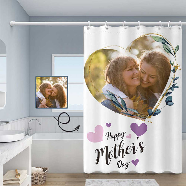 YesCustom Shower Curtain One Size Custom Photo Happy Mother's Day Shower Curtain 48 x72