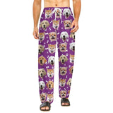 YesCustom Pajama Pants& Bandana-2ML-SDS Purple / S Christmas Flash Sale-Custom Dog Face Slumber Party Unisex Long Pajama Pants Best Christmas Gifts for Pet Lovers