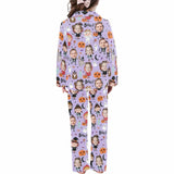 acePajamas Pajama Kid's Pajamas Purple Custom Sleepwear with Face Little Monster Personalized Halloween Pajama Set For Boys&Girls 2-15Y