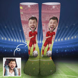 FacePajamas Sublimated Crew Socks-2WH-SDS 1PCS Custom Face Sublimated Crew Socks World Cup Soccer Football Personalized Pohto Face on Socks All Over Print Gift Unisex