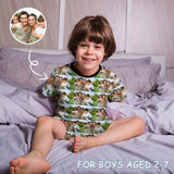 FacePajamas Pajamas 2-3Y [Special Sale] Little Boy Pajamas Custom Photo Happy Family Nightwear Personalized Short Sleeve Pajama Set For Boys 2-7Y