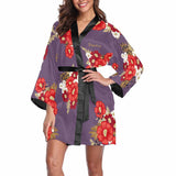 FacePajamas Pajama 2 / XS Custom Text Small Flowers Beauty Women's Summer Short Sleepwear Personalized Pajamas Kimono Robe