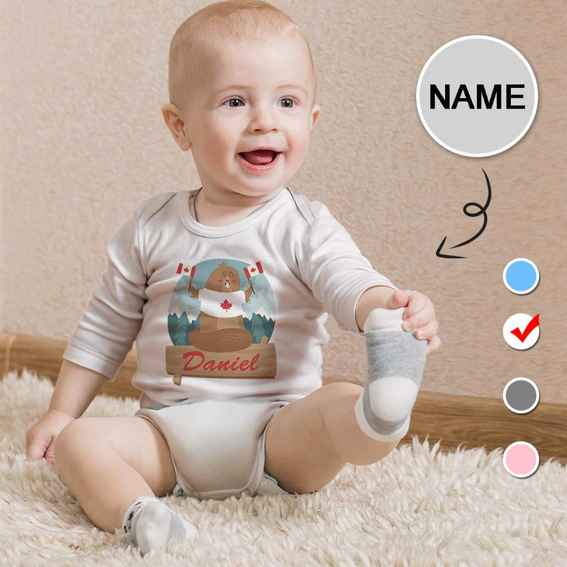 FacePajamas Baby Pajama 3 MONTHS / Blue Custom Name Ch istmas Infant Bodysuit One Piece Jumpsuit Personalized Long Sleeve Rompers Baby Clothes