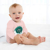 FacePajamas Baby Pajama 3 MONTHS / Pink Custom Name&Date Christmas Crystal Ball Infant Bodysuit One Piece Jumpsuit Personalized Long Sleeve Rompers Baby Clothes