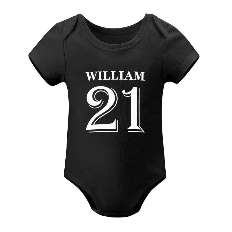 FacePajamas Baby Pajama 3months / Black Custom Number&Name My Boy Bubble Romper Newborn Baby Jumpsuit Personalized Girls Boys Baby Bodysuit