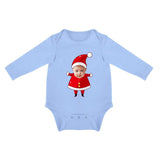 FacePajamas Baby Pajama 3months / Blue Custom Face Christmas Hat Infant Bodysuit One Piece Jumpsuit Personalized Long Sleeve Rompers Baby Clothes