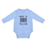 FacePajamas Baby Pajama 3months / Blue Custom Name&Date Infant Bodysuit One Piece Jumpsuit Personalized Long Sleeve Rompers Baby Clothes