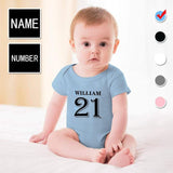 FacePajamas Baby Pajama 3months / Blue Custom Number&Name My Boy Bubble Romper Newborn Baby Jumpsuit Personalized Girls Boys Baby Bodysuit