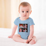 FacePajamas Baby Pajama 3months / Blue Custom Photo Warm Family Newborn Baby Girls Boys Baby Jumpsuit Bodysuit Personalized Baby Bubble Romper