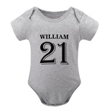 FacePajamas Baby Pajama 3months / Gray Custom Number&Name My Boy Bubble Romper Newborn Baby Jumpsuit Personalized Girls Boys Baby Bodysuit