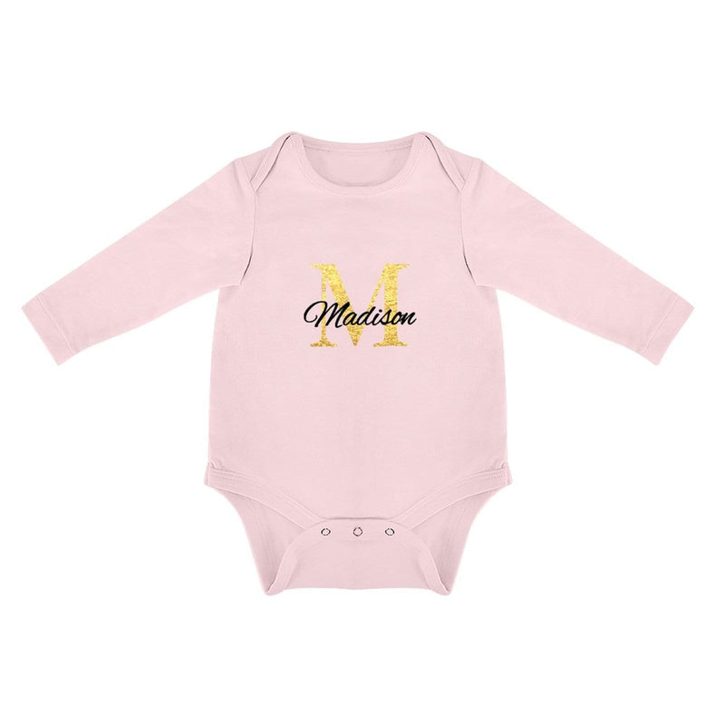 FacePajamas Baby Pajama 3months / Pink Custom Name Best Wish Infant Bodysuit One Piece Jumpsuit Personalized Long Sleeve Rompers Baby Clothes