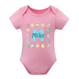 FacePajamas Baby Pajama 3months / Pink Custom Name Childlike Egg Newborn Baby Bodysuit Girls Boys Baby Jumpsuit Personalized Summer Bubble Romper