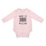 FacePajamas Baby Pajama 3months / Pink Custom Name&Date Infant Bodysuit One Piece Jumpsuit Personalized Long Sleeve Rompers Baby Clothes