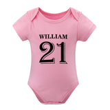 FacePajamas Baby Pajama 3months / Pink Custom Number&Name My Boy Bubble Romper Newborn Baby Jumpsuit Personalized Girls Boys Baby Bodysuit