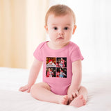 FacePajamas Baby Pajama 3months / Pink Custom Photo Warm Family Newborn Baby Girls Boys Baby Jumpsuit Bodysuit Personalized Baby Bubble Romper