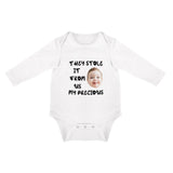 FacePajamas Baby Pajama 3months / White Custom Face Love Infant Bodysuit One Piece Jumpsuit Personalized Long Sleeve Rompers Baby Clothes