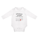 FacePajamas Baby Pajama 3months / White Custom Name&Date Honey Infant Bodysuit One Piece Jumpsuit Personalized Long Sleeve Rompers Baby Clothes