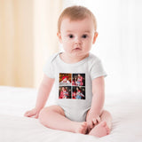 FacePajamas Baby Pajama 3months / White Custom Photo Warm Family Newborn Baby Girls Boys Baby Jumpsuit Bodysuit Personalized Baby Bubble Romper