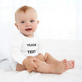 FacePajamas Baby Pajama 3months / White Custom Text Infant Bodysuit One Piece Jumpsuit Personalized Long Sleeve Rompers Baby Clothes
