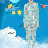 FacePajamas Pajama 6-7Y(XS) Custom Name Pjs Unicorn Sleepwear Personalized Kids Long Sleeve Pajamas Set