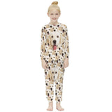 FacePajamas Pajama 6-7Y(XS) Custom Pet's Face Seamless Sleepwear Pjs Personalized Kids Long Sleeve Pajamas Set