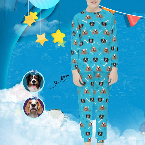 FacePajamas Pajama 6-7Y(XS) Custom Pets Face Pajamas Little Bone Sleepwear Personalized Kids Long Sleeve Pajama Set
