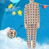 FacePajamas Pajama 6-7Y(XS) Pets Face Pjs Custom Seamless Sleepwear Personalized Kids Long Sleeve Pajamas Set