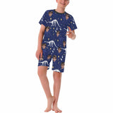 FacePajamas Pajama 8-9(XS) Big Boy Pajamas Custom Face Dinosaur Nightwear Personalized Kids Short Sleeve Pajama Set For Boys 8-15Y