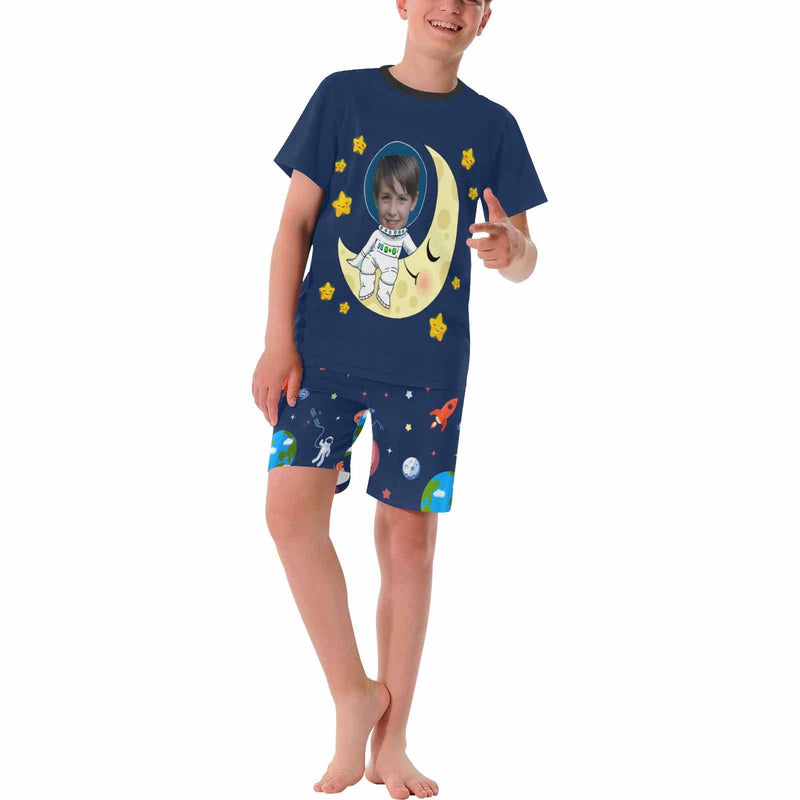 FacePajamas Pajama 8-9(XS) Big Boy Pajamas Custom Face Dream Personalized Kids Short Sleeve Pajama Set For Boys 8-15Y