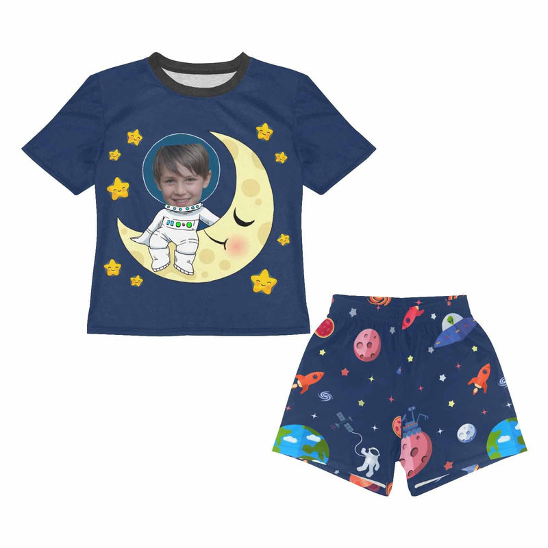 FacePajamas Pajama Big Boy Pajamas Custom Face Dream Personalized Kids Short Sleeve Pajama Set For Boys 8-15Y