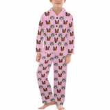 FacePajamas Kids Pajama Big Boy/Pink / 8-9Y Kid's Pajamas Custom Sleepwear with Pet Dog Face Personalized Pajama Set For Boys&Girls 2-15Y