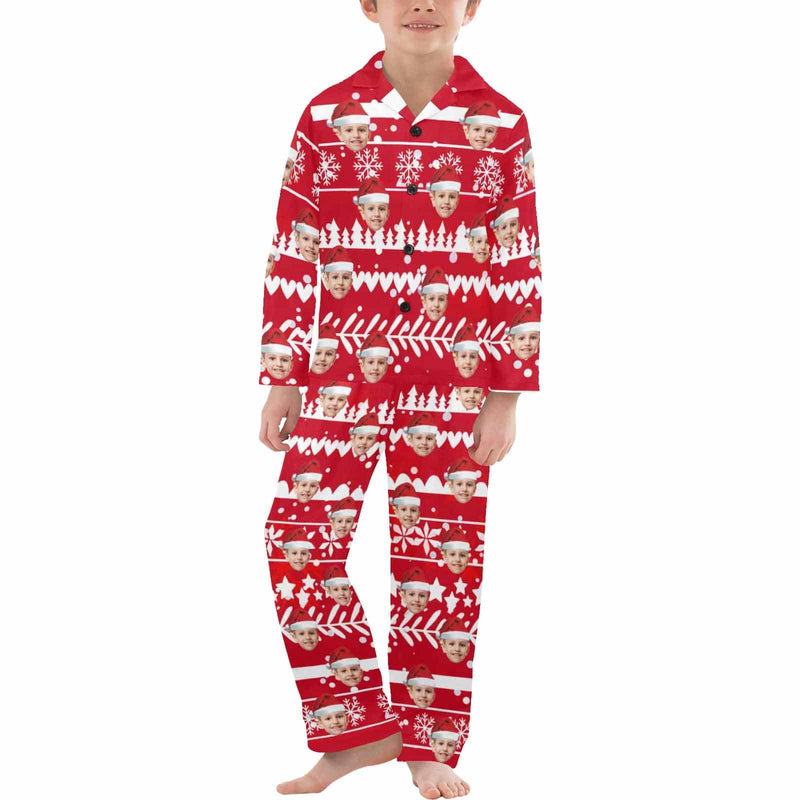 FacePajamas Kids Pajama Big Boy/Red / 8-9Y Kid's Pajamas Custom Sleepwear with Face Personalized Christmas Pajama Set For Boys&Girls 2-15Y