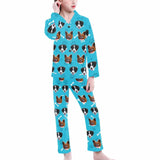 FacePajamas Kids Pajama Big Girl/Blue / 8-9Y Kid's Pajamas Custom Sleepwear with Pet Dog Face Personalized Pajama Set For Boys&Girls 2-15Y