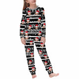 FacePajamas Pajama Black / Kids/6-7Y(XS) Custom Face Christmas Pattern Sleepwear Personalized Family Matching Long Sleeve Pajamas Set