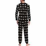 FacePajamas Pajama Black Pajamas Custom Pets Face Men's All Over Print Pajama Set Personalized Photo Loungewear for Him