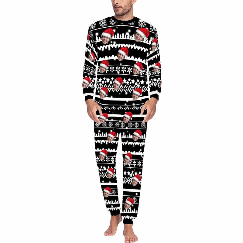 FacePajamas Pajama Black / S Custom Face Christmas Men's Pajamas
