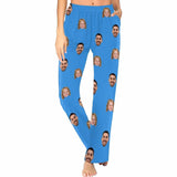 FacePajamas Pajama Blue Pants / XS Custom My Family Face Nightwear Personalized Women's Slumber Party Long Pajama Shirt&Pants